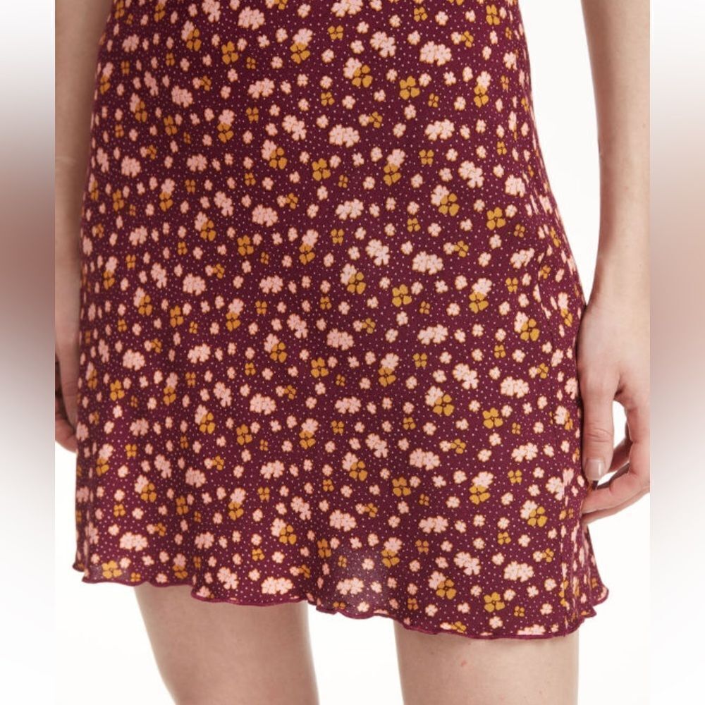 NWT Free People IRL Midi Skirt A Line Floral Ruffled Trim Viscose 6 Modest Chic - Picture 13 of 15